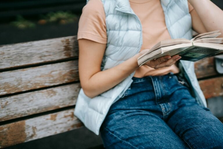 Woman reading a bible
